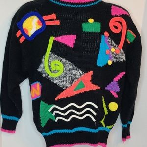 Vintage 80's Adrian Spencer Colorful Sweater